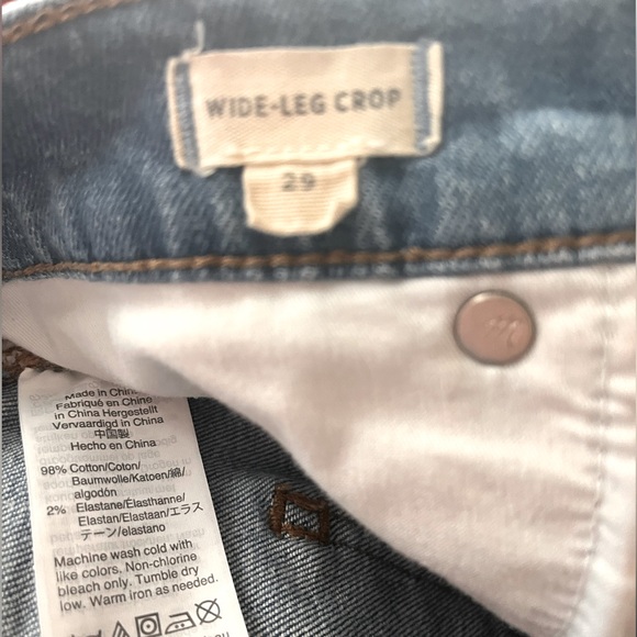 Madewell•Wide Leg Cropped Delancey Wash Denim Jeans - Picture 9 of 9